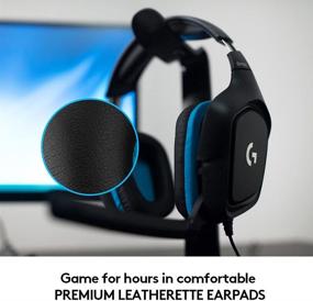img 1 attached to Наушники для игр с проводным подключением Logitech G432 с объемным звуком 7.1, технологией DTS Headphone:X 2.0, микрофоном с функцией отключения для ПК в черно-синей коже.