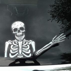 img 2 attached to WiperTags Skully: The Ultimate Animated Skeleton Waving Wiper Decor