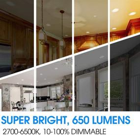 img 1 attached to 🔆 Energetic 12-Pack 5/6 Inch 5CCT LED Recessed Downlight with Baffle Trim, Wet-Rated, E26 Base, Screw-In, 10.5W Equivalent to 85W, Dimmable, Easy Retrofit Installation, Energy Star & ETL Listed