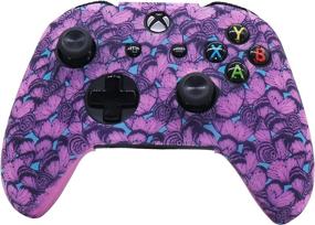img 3 attached to 🎮 Pink Xbox One Controller Skins: RALAN Silicone Cover for Enhanced Protection with Pink Pro Thumb Grip x 2, Cat + Skull Cap & Cover Grip x 2 - Blue Butterfly Pink