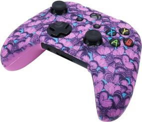 img 1 attached to 🎮 Pink Xbox One Controller Skins: RALAN Silicone Cover for Enhanced Protection with Pink Pro Thumb Grip x 2, Cat + Skull Cap & Cover Grip x 2 - Blue Butterfly Pink