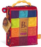 🧩 b. игрушки - мягкие кубики для малышей one two squeeze - строительные блоки для малышей - обучающие игрушки для детей от 6 месяцев и старше с цифрами, формами, животными и текстурами - 10 мягких и ярких стопок кубиков: подробный обзор и руководство по покупке. логотип