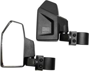 img 4 attached to 🔍 UTV Rear View Side Mirror Kit (2 Pack) by Bevel Engineering - Fits 1.6"-2" Round Roll Cage Bar - Break Away, Adjustable - High Impact, Shatterproof Tempered Glass - Driver and Passenger Side