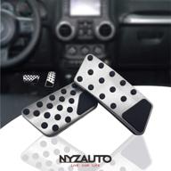 🚗 nyzauto non-slip foot pedal pads for jeep wrangler 2007-2018 jk jku - compatible with at, aluminum brake and accelerator pedal covers, no drilling required logo