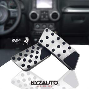 img 4 attached to 🚗 NYZAUTO Non-Slip Foot Pedal Pads for Jeep Wrangler 2007-2018 JK JKU - Compatible with AT, Aluminum Brake and Accelerator Pedal Covers, No Drilling Required