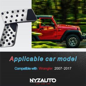 img 2 attached to 🚗 NYZAUTO Non-Slip Foot Pedal Pads for Jeep Wrangler 2007-2018 JK JKU - Compatible with AT, Aluminum Brake and Accelerator Pedal Covers, No Drilling Required