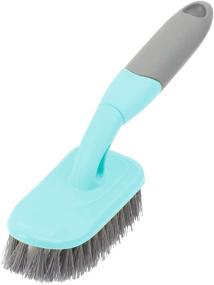 img 4 attached to KUFUNG Scrub Brush for Bathroom, Shower, Sink, Carpet & Floor Cleaning - Ergonomic Handle and Durable Bristles (9 inch, Blue)