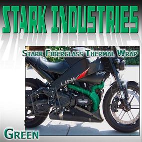 img 1 attached to 🔥 Stark Industries Green Fiberglass Exhaust Wrap - Ultimate Heat Shield Sleeve for Cars and Motorcycles