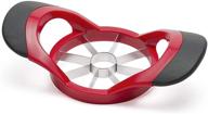 🍎 ortarco apple corer slicer fruit cutter divider: 8 blades, non-slip handle, stainless steel, kitchen tool (red) logo