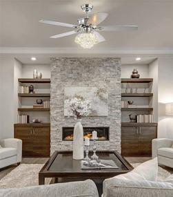 img 3 attached to 💎 Sparkle and Style: JONATHAN Y JYL9608A Glam Kate 3-Light Fandelier with Remote, Crystal Drum LED Ceiling Fan, 48", Chrome