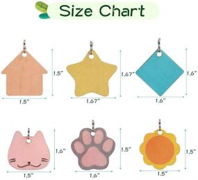 img 3 attached to 🐾 6-Piece Dog ID Tags - Cute Handwriting Wooden Pet Name Tags - Lightweight, Noise-Free Pendant in Kitty, Star, Paw, Flower, and House Shapes - Personalized Pet Charms for Dogs and Cats