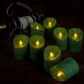 img 1 attached to Realistic And Bright Flameless Candle Dark Green Led Candle Flickering Moving Warm Light Textured Wax Finish 12 Pieces Candles(3&#34