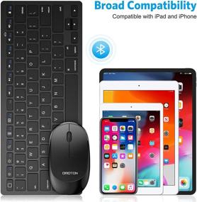 img 2 attached to OMOTON Беспроводная клавиатура и мышь Combo: Совместима с iPad Pro, iPad Air и другими устройствами Bluetooth (черный)