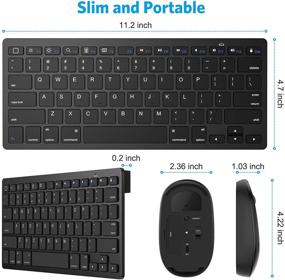 img 1 attached to OMOTON Беспроводная клавиатура и мышь Combo: Совместима с iPad Pro, iPad Air и другими устройствами Bluetooth (черный)