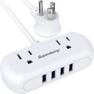 💡 mini desktop power strip with usb ports - ideal for travel, dorm room, and home office essentials logo