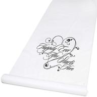 🏻 hortense b. hewitt wedding accessories fabric aisle runner, 100-feet long, elegant white - happily ever after design (30060) logo