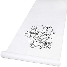 img 1 attached to 🏻 Hortense B. Hewitt Wedding Accessories Fabric Aisle Runner, 100-Feet Long, Elegant White - Happily Ever After Design (30060)
