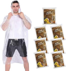 img 4 attached to 🧥 COOY Rain Ponchos – 10 Pack with Drawstring Hood. Emergency Disposable Rain Ponchos – Family Pack for Adults in Clear.
