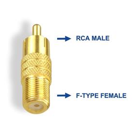 img 3 attached to 🔌 Gold Plated VCE F-Type Female to RCA Male Coaxial Cable Audio Adapter, 2-Pack