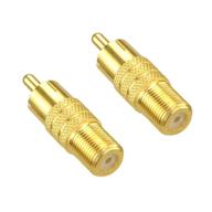 🔌 gold plated vce f-type female to rca male coaxial cable audio adapter, 2-pack logo
