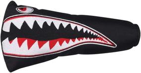 img 1 attached to 🦈 Blade Putter Cover with Magnetic Closure - BIG TEETH Golf Club Headcover, Shark Putter Cover for Golf Club Protection - Vintage Black Design for Scotty Cameron, Odyssey, Taylormade