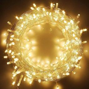 img 4 attached to 🎄 BOMCOO 67 ft 200 LED Warm White Christmas Lights: Waterproof, USB Plug-in Twinkle Fairy String Lights for Indoor and Outdoor Decoration