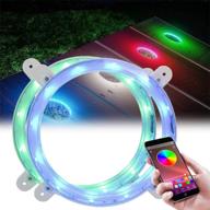 🎵 experience immersive, music-synced fun with bluetooth cornhole lights set - rgb 16 million color changing, smart app controlled 6" ring lights for standard cornhole boards, 12 ultra bright leds логотип