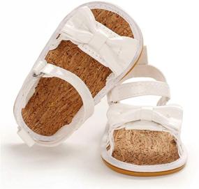 img 2 attached to 👶 Summer Crib PU Leather Bowknot Soft Anti-Slip Rubber Sole Toddler First Walkers Shoes for Infant Baby Girls - E-FAK