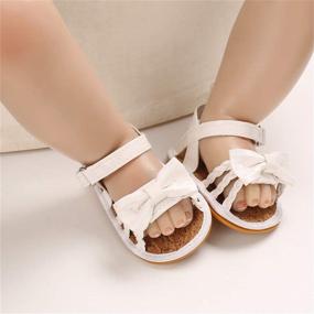 img 3 attached to 👶 Summer Crib PU Leather Bowknot Soft Anti-Slip Rubber Sole Toddler First Walkers Shoes for Infant Baby Girls - E-FAK