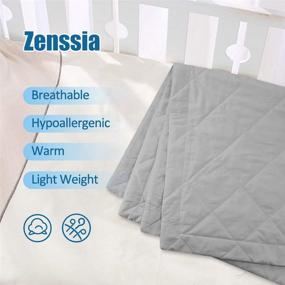 img 3 attached to 🧸 Zenssia Ultra Soft Cotton Toddler Quilt - Breathable Lightweight & Warm Baby Crib Comforter in Multiple Colors with Diamond Quilted Pattern for Baby Boy or Girl - Solid Grey