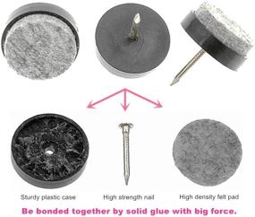 img 2 attached to 🪟 Premium Heavy Duty Furniture Felt Pads: 40pcs Nail-on Slider Glides for Wood Floors - 0.94" Diameter, Black