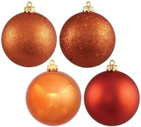 img 2 attached to 🟠 Vickerman 2.4" Burnished Orange 4-Finish Ball Ornament Assortment: Vibrant 24-Piece Set!