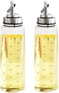 🍶 wltefus 2 pack olive oil dispenser bottles - automatic opening & closing oil pots, 17 ounce cooking oil cruets in lead-free glass - no drip, big oil and vinegar dispensers for kitchen logo