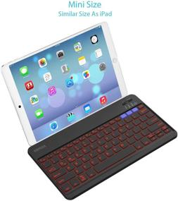 img 2 attached to 🔤 Arteck HB220B: Versatile Backlit Bluetooth Keyboard for iOS, Android, and Windows Devices - Adjustable Brightness & 7-Colors, Slim Design - Rechargeable Battery