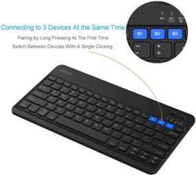img 3 attached to 🔤 Arteck HB220B: Versatile Backlit Bluetooth Keyboard for iOS, Android, and Windows Devices - Adjustable Brightness & 7-Colors, Slim Design - Rechargeable Battery