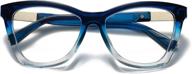 👓 stylish large square frame reading glasses for women and men - bevi anti eyestrain blue light blocking, lightweight with spring hinge logo