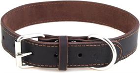 img 4 attached to 🐶 Reopet Leather Dog Collar - Premium Brown Full Grain Latigo Leather, Exceptionally Soft & Durable - Ideal for Medium & Large Dogs