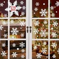 ❄️ yusongirl 216 pcs white snowflakes window clings decal stickers - christmas winter wonderland decorations, ornaments, and party supplies logo