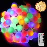 🎉 omgai ball fairy lights - 17ft 60 led waterproof color changing globe string lights with remote control for outdoor, home, garden, wedding, party, christmas tree decoration - warm white and multi-color логотип