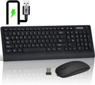 🔌 chonchow wireless keyboard and mouse combo - ergonomic full size rechargeable 2.4ghz usb wireless keyboard with numeric keypad for pc laptop desktop windows mac notebook logo