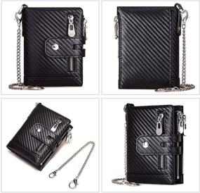 img 1 attached to 👔 Men's Leather Bifold Wallet with Zipper – Enhanced Accessory for Style and Functionality