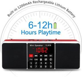 img 2 attached to LEFON Multifunction Digital FM Radio Media Speaker MP3 Music Player Support TF Card USB Drive With LED Screen Display And Setting Timing Shutdown Function (Red)