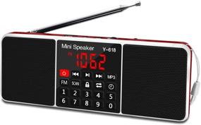 img 4 attached to LEFON Multifunction Digital FM Radio Media Speaker MP3 Music Player Support TF Card USB Drive With LED Screen Display And Setting Timing Shutdown Function (Red)