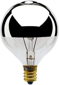 img 1 attached to 💡 Bulbrite 40G16HM 40W Half Chrome G16.5 Globe, Candelabra Base - Pack of 6 - Incandescent Bulbs