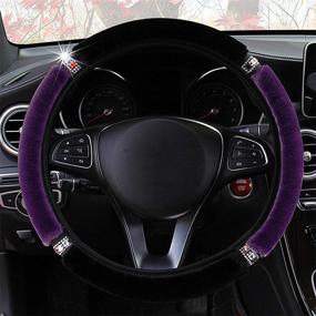 img 3 attached to YSFKJ Fluffy Plush Steering Wheel Cover For Women Girls