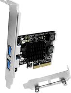 febsmart fs-a2-pro usb 3.1 gen 2 pci express usb card - 2x 10gbps usb-a ports for windows server, 7, 8.1, 10 (32/64 bit), mac os 10.9.x to 10.15.x - built-in self-powered technology logo