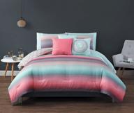 avondale manor 8-piece cypress quilt set: lightweight twin comforter, ultra-soft microfiber, reversible and hypoallergenic bedding in coral & blue logo