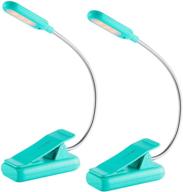 vavofo clip on rechargeable reading light - 7 leds, 3 color temperatures, 9 brightness levels - ideal book lights for bedtime reading - power indicator - great for bookworms (blue 2-pack) логотип