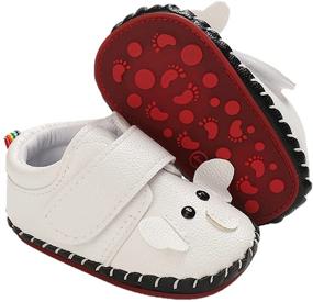 img 4 attached to Anti Slip Leather Sneakers Cartoon Moccasins