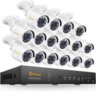 📷 high definition 16 channel security camera system with remote access - anlapus 1080p h.265+ dvr kit and 16 outdoor bullet cctv cameras (no hard drive included) logo